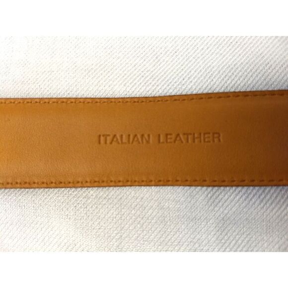 LRL Ralph Lauren Belt Brown‎ Italian Leather Crocodile Embossed Logo Women's M - Picture 8 of 16
